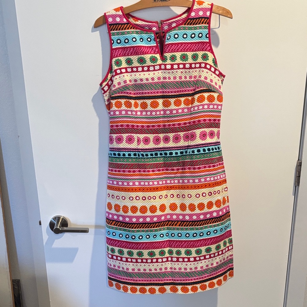 Colorful Talbots Striped Sleeveless Dress